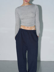 Boat Neck Long Sleeve Shirt