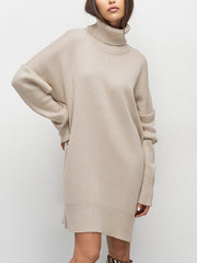 Minimalism Turtleneck Short Sweater Dress