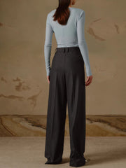 High Waist Pleated Wide Leg Pants