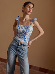 Bloom In Spring Print Cami Top