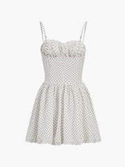 Polka Dot Knotted Cami Short Dress