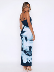 Large Floral Print Cami Long Dress