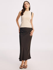 Contrast Trim Sleeveless Knit Top