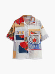 Print Pockets Loose Shorts Set