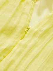 Lettuce Trim Zipper Pleated Dress