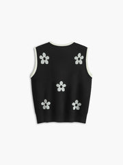 V-Neck Floral Sweater Vest