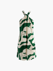 Casual Printed Halter Sleeveless Short Dress