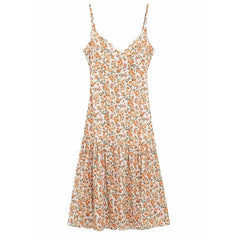 Boho Floral Linen Women's Dress