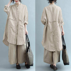 Linen Shirt Style Dress for Women