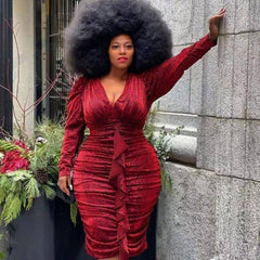 Plus Size Ruffled Dress