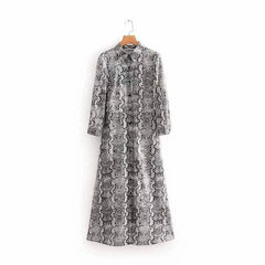 Women' Retro Snake Patterned Long Dress