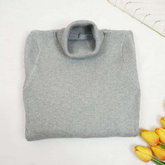 Women's Knitted Solid Color Turtleneck Dress
