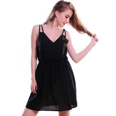 Women's Sleeveless Cami Mini Chiffon Dresses