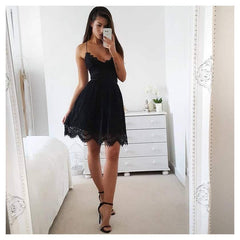 Women's Summer Lace Mini Party Dress with Deep V-Neck