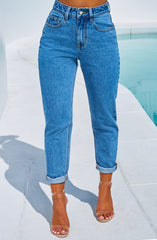 Ali Boyfriend Jeans - Medium Blue